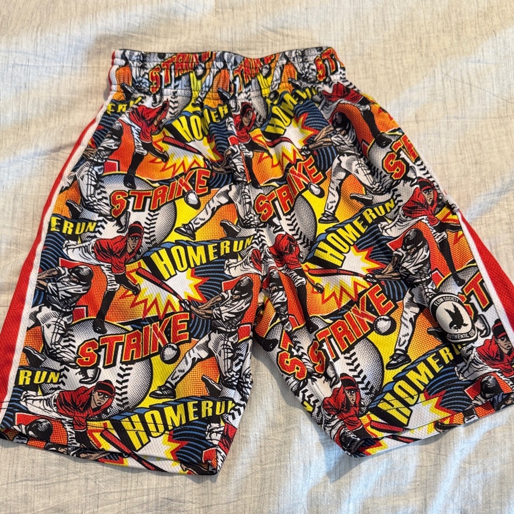 Vibrant Comic Action Kids Shorts